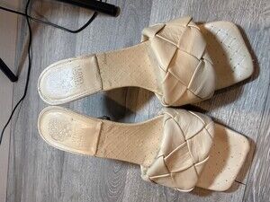 Vince Camuto Beige Woven Heeled Sandals